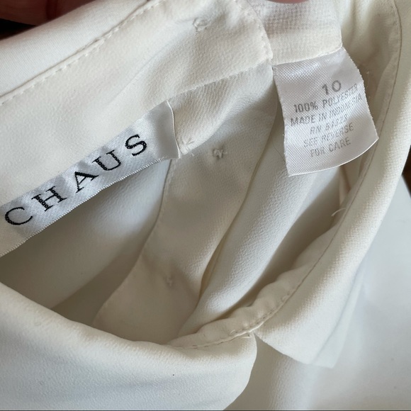 Vintage Peter Pan Collar Creamy White Blouse - Picture 8 of 11